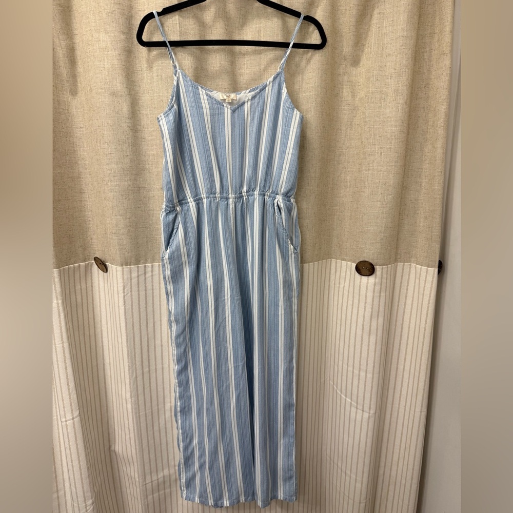 Blue Striped Jump Suit